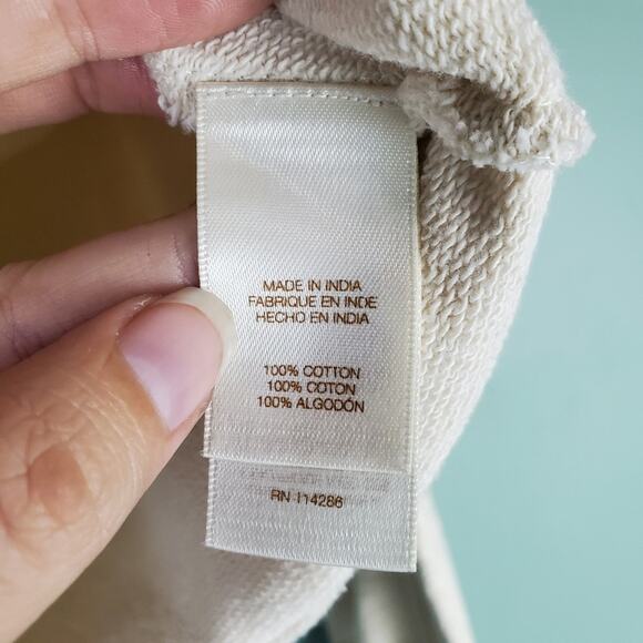 Frye Women's Cream Crew Neck Embroidered Balloon Sleeve Sweatshirt Size Small - Picture 6 of 8